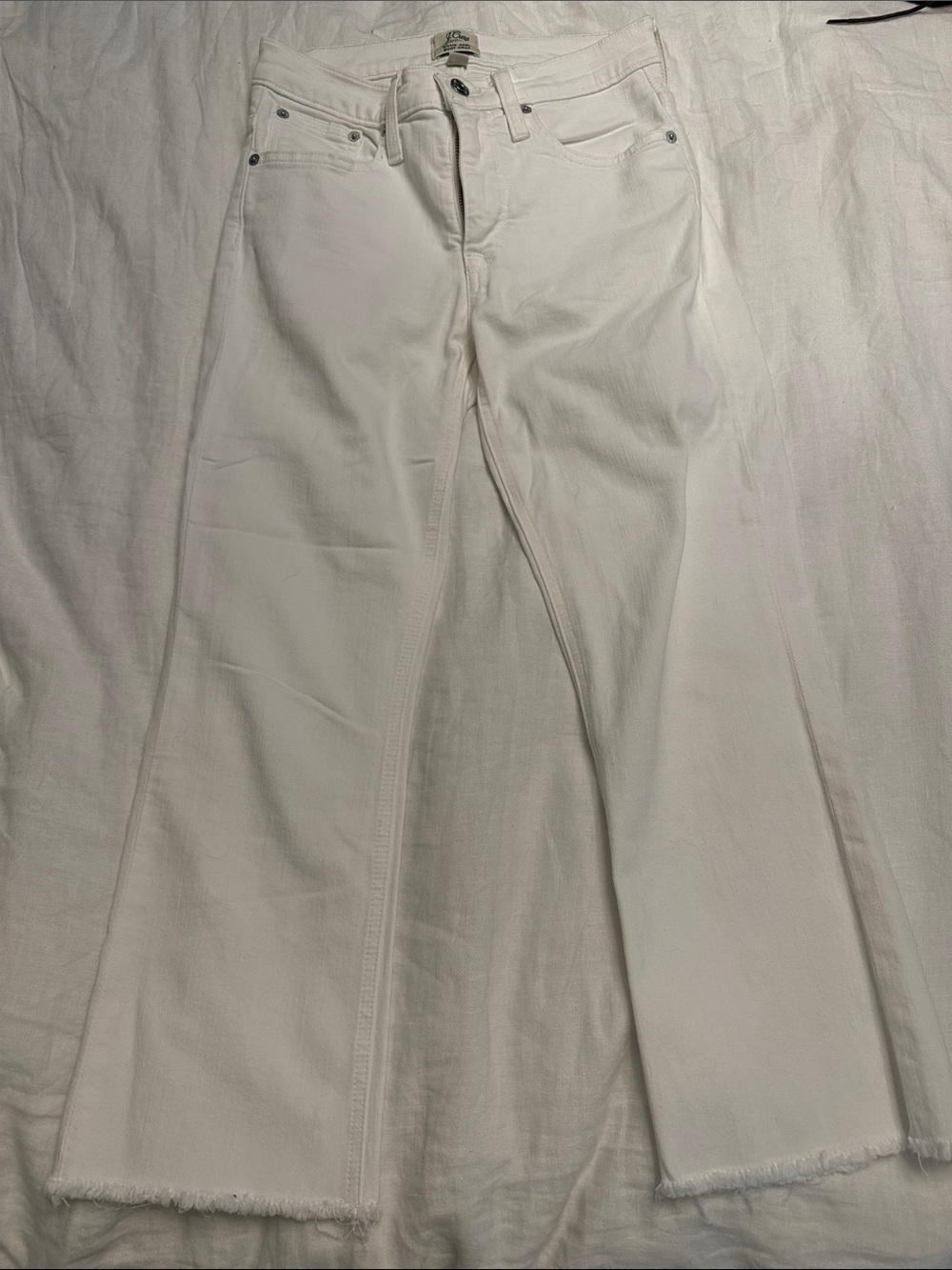J Crew Billie Demi Boot Crop Jeans - White